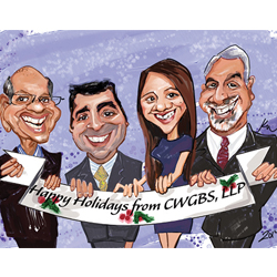 custom digital caricatures holiday card